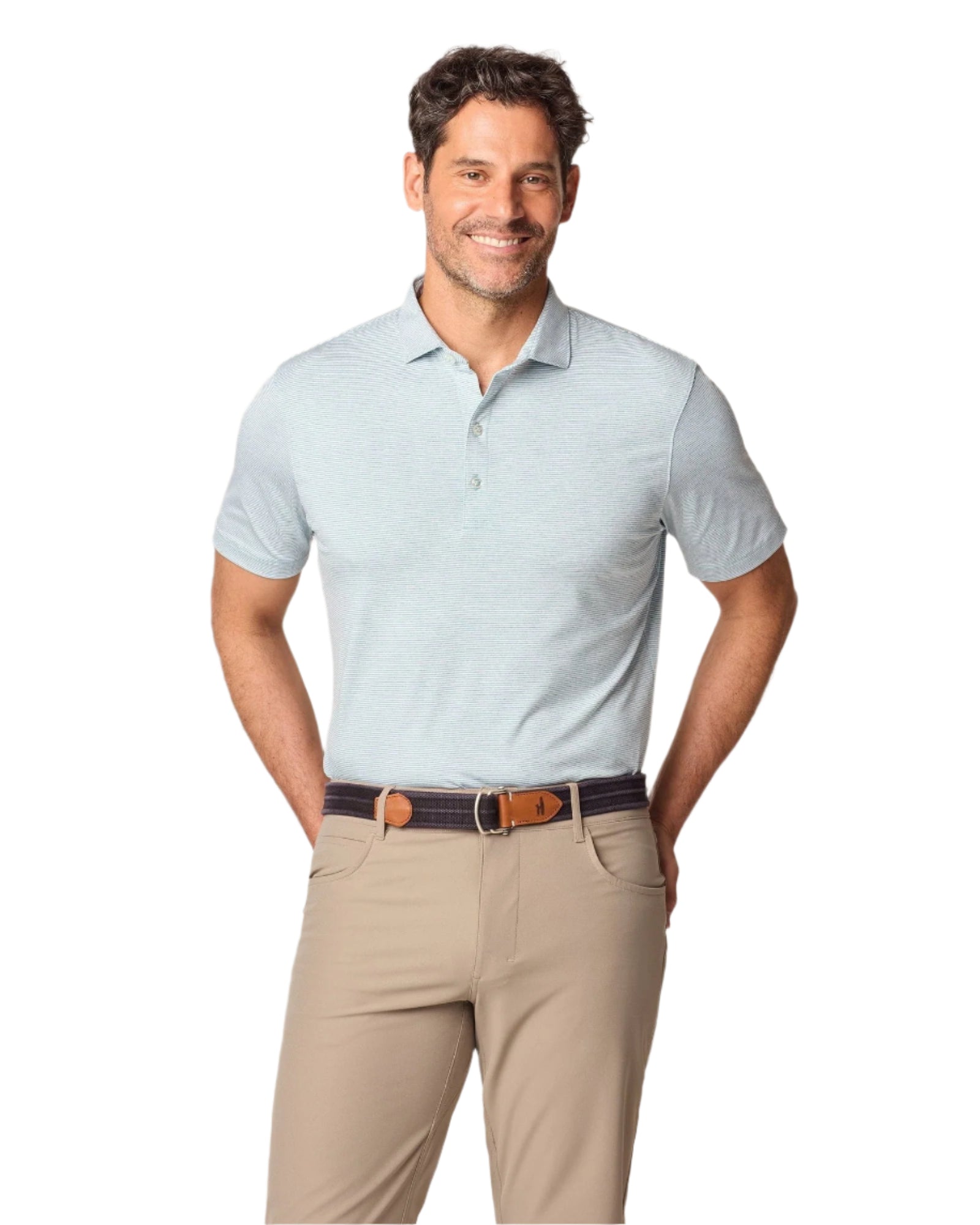 Johnnie-O Men's Lyndon Striped Prep Performance Jersey Polo