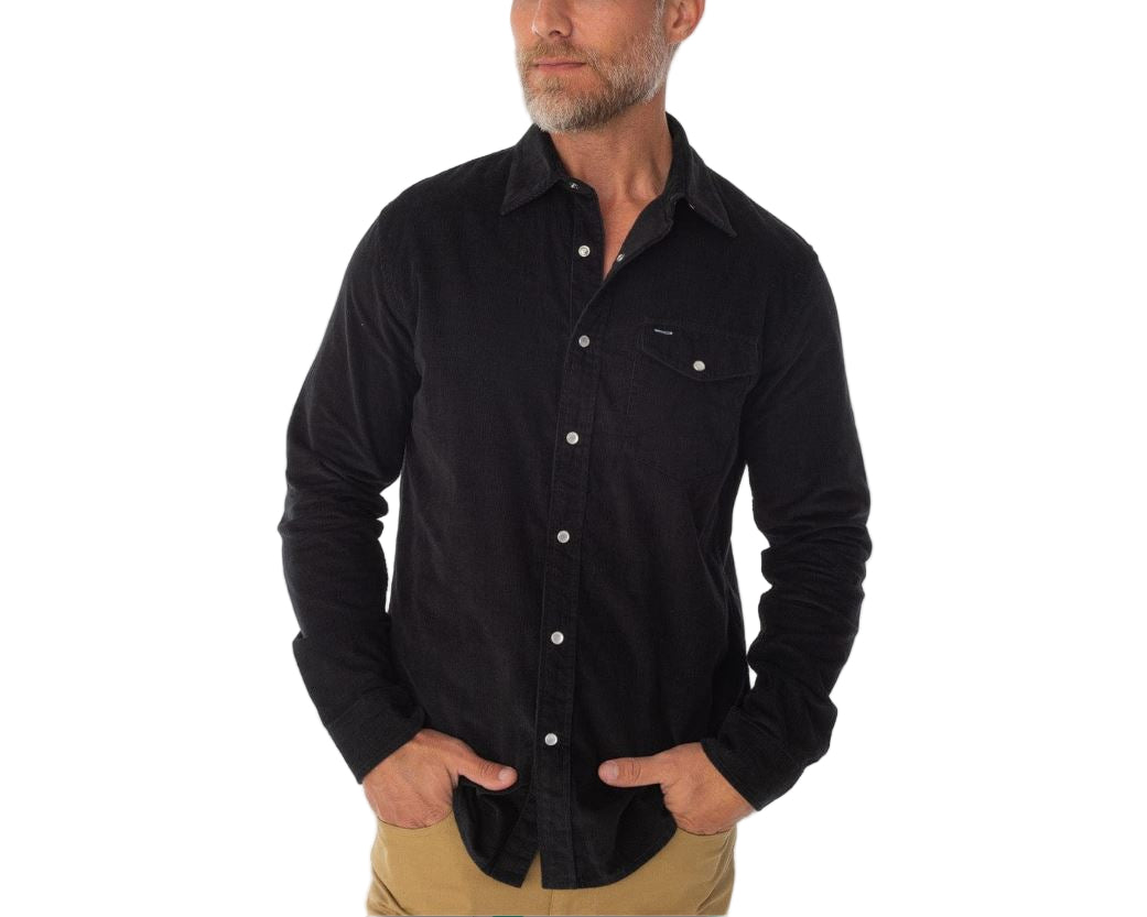 Criquet Men's Long Sleeve Corduroy Pearl Snap